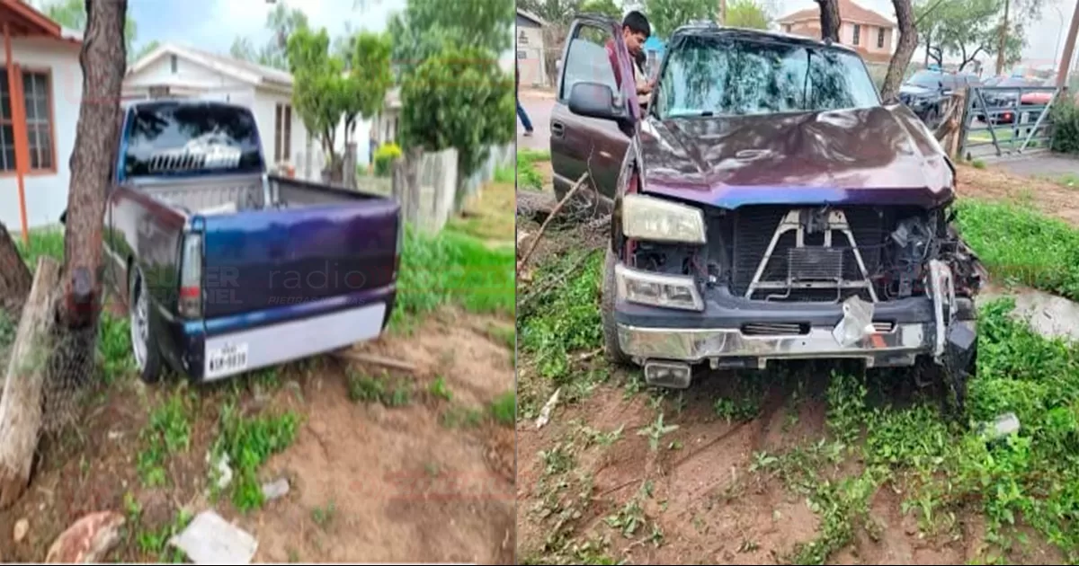 Impacta Pickup contra árbol en Eagle Pass; conductor estaba alcoholizado