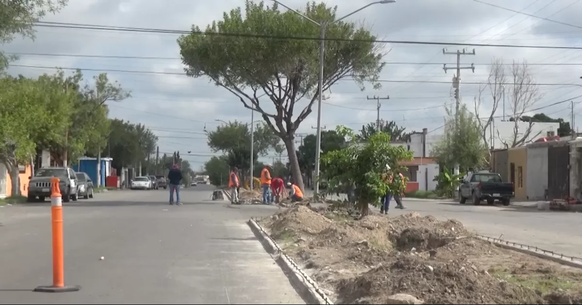 Colocan concreto estampado a camellones del bulevar RÃ­o Nilo