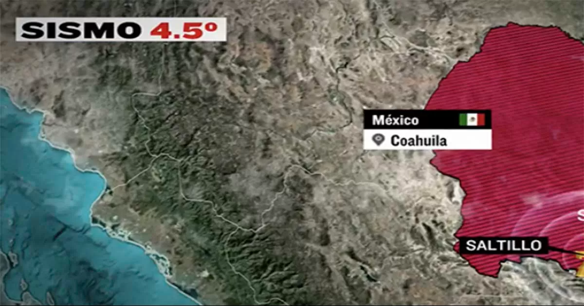 En los Ãºltimos tres aÃ±os, Coahuila ha tenido cerca de 35 sismos, el de mayor intensidad alcanzÃ³ 4.5 grados en la escala de Richter.