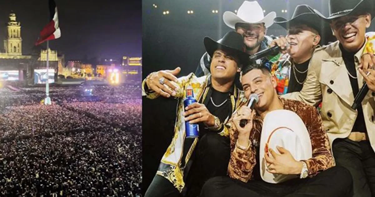 Grupo Firme reúne a 280 mil personas en el Zócalo y supera a Paul McCartney, Roger Waters entre otros