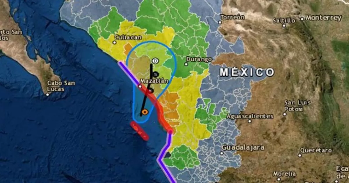 ProtecciÃ³n Civil activÃ³ la alerta naranja en seis estados por el avance de "Orlene", huracÃ¡n categorÃ­a 2.