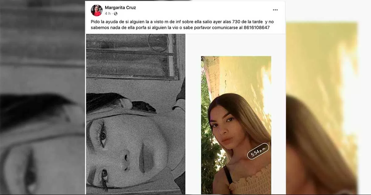 Reportan desaparición de jovencita en Sabinas