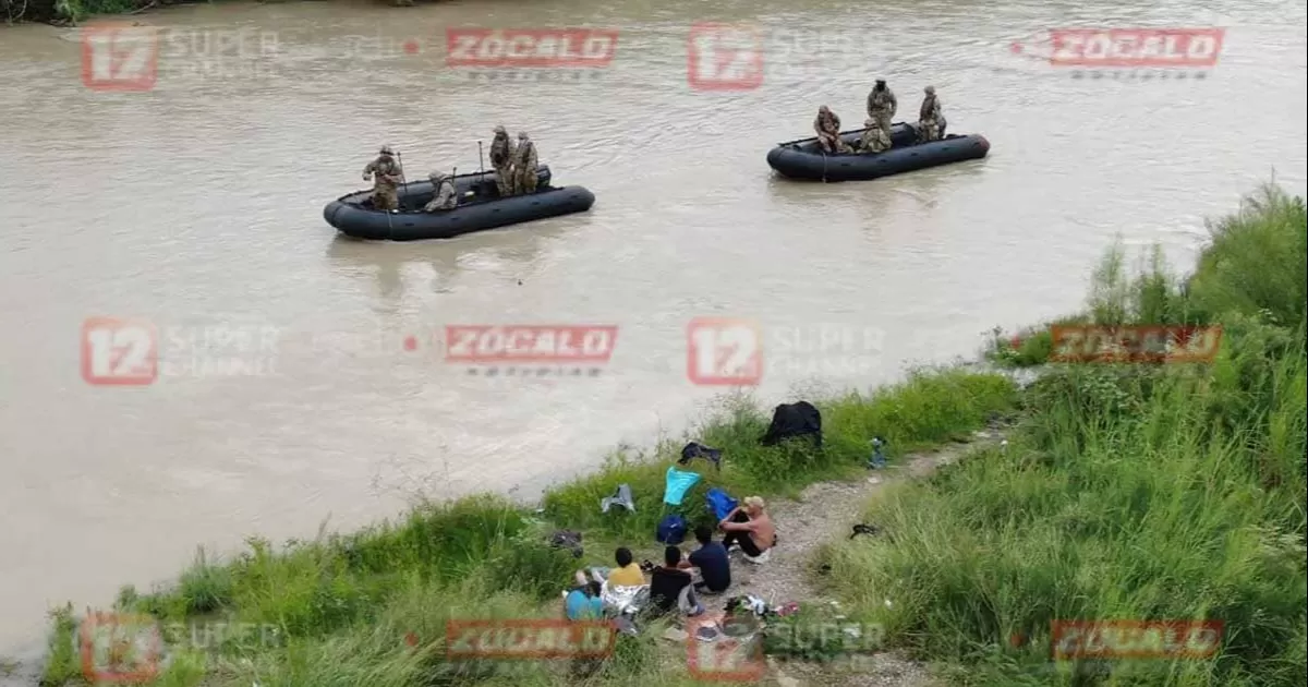 Sin importarles el riesgo en que se encontraban, un grupo de cinco migrantes rechazÃ³ ayuda de las autoridades mexicanas pues querÃ­an entregarse al lado estadounidense.