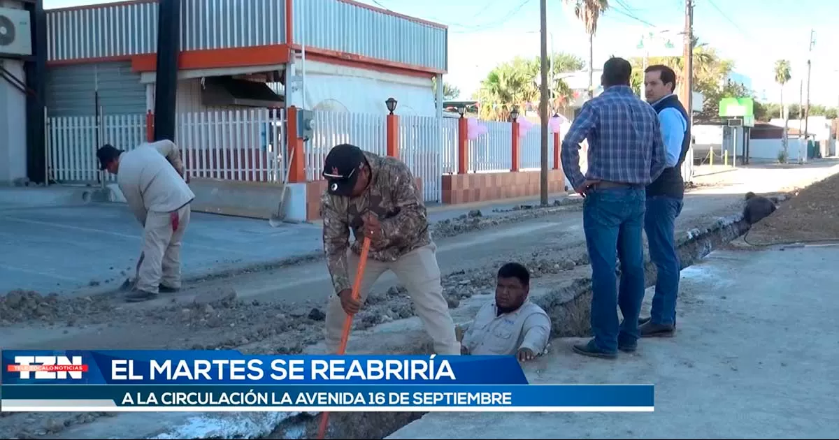 Avanza obra de drenaje en la av. 16 de Septiembre