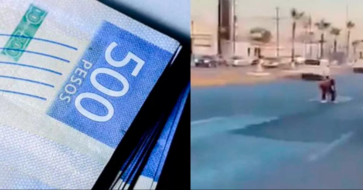 Un hombre se atravesÃ³ en medio de la calle para recoger el dinero que estaba sobre el asfalto, sin importarle los vehÃ­culos que pasaban