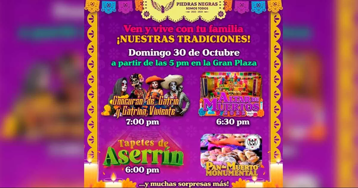 Los eventos se celebrarÃ¡n en la Gran Plaza este domingo a partir de las 6 de la tarde.