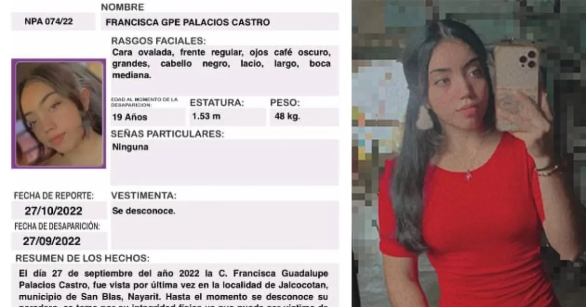Francisca, tenÃ­a 19 aÃ±os y su cuerpo fue hallado en un predio donde Juan Manuel 'N', ex pareja de la joven quiso huir al ser seÃ±alado como el asesino