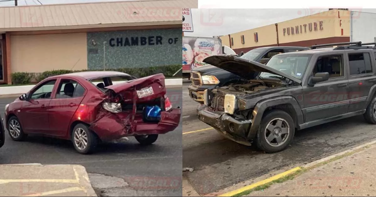 Deja cuantioso daños materiales choque entre dos vehículos en Eagle Pass