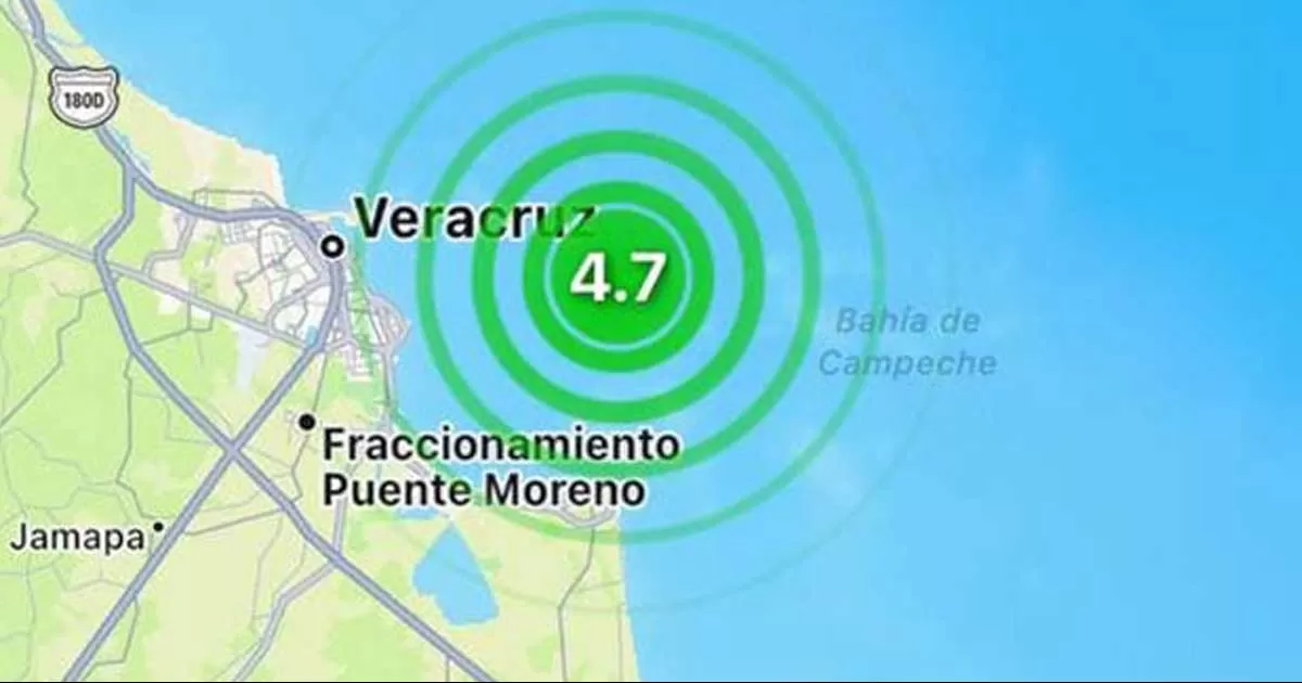 Se registra sismo de magnitud 4.5 en Veracruz, reportan percepción leve