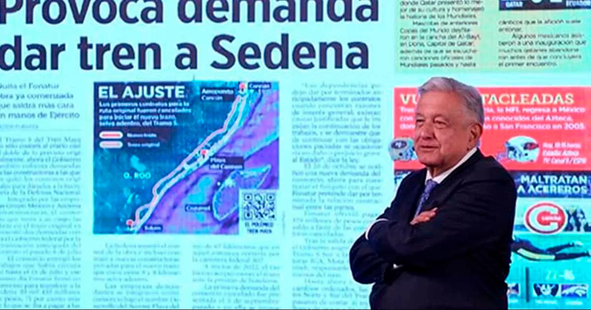 Reprocha AMLO demanda de Grupo México; acusa incumplimiento de Germán Larrea en Tren Maya
