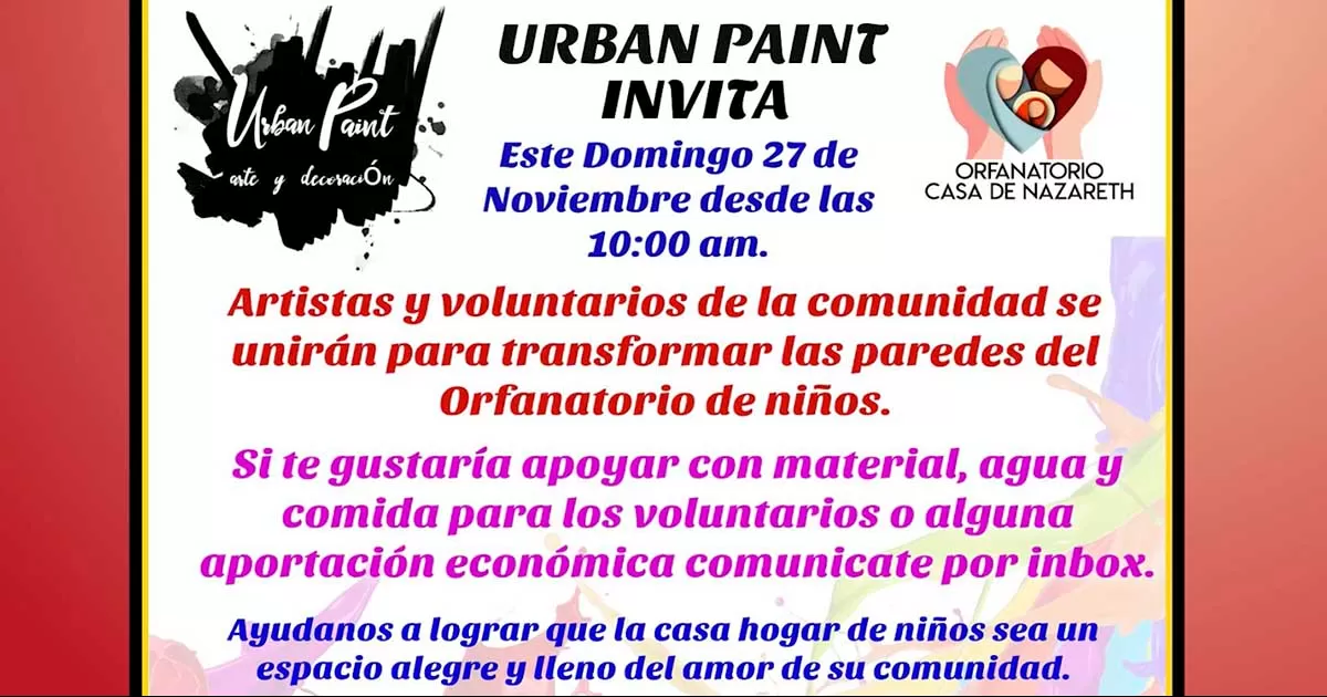 Invitan a participar en diseño de mural en Casa Hogar de Nazareth este domingo