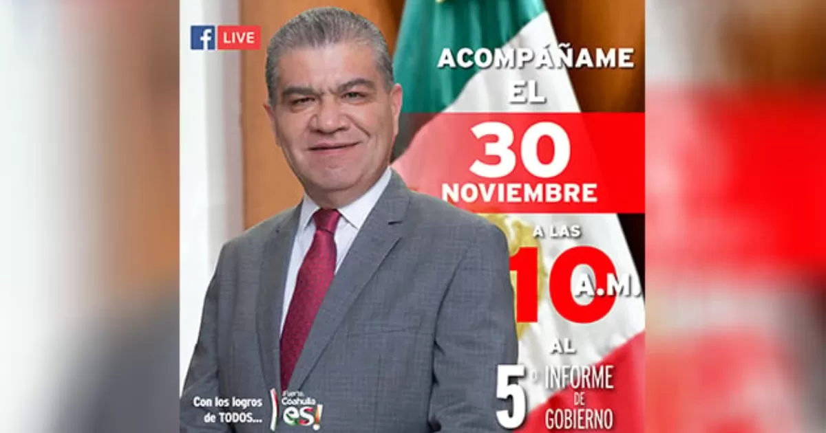 Presenta hoy Miguel Ángel Riquelme Solís su Quinto Informe de Gobierno