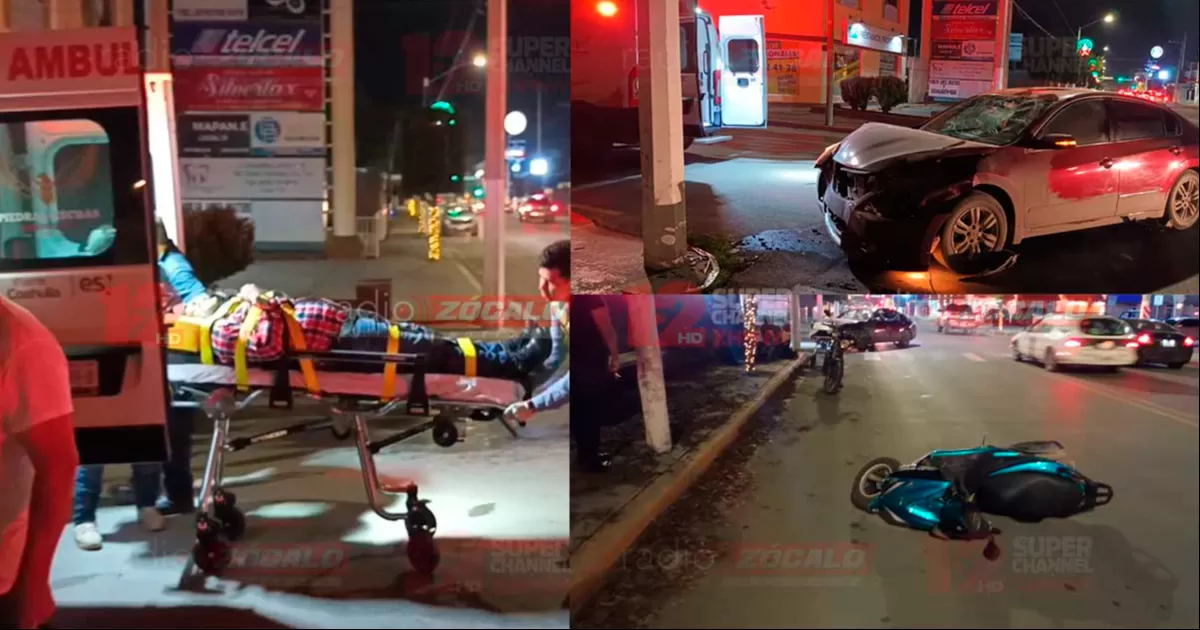 El motociclista fue llevado en estado semi inconsciente a la Clínica 11 del IMSS por paramédicos de Protección Civil y Bomberos