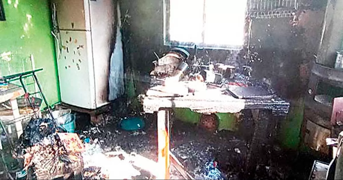 Para mitigar el frío, una familia hizo "una lumbrita" en el interior de su vivienda, pero el fuego alcanzó un tanque de gas que no estaba conectado, pero si tenía combustible
