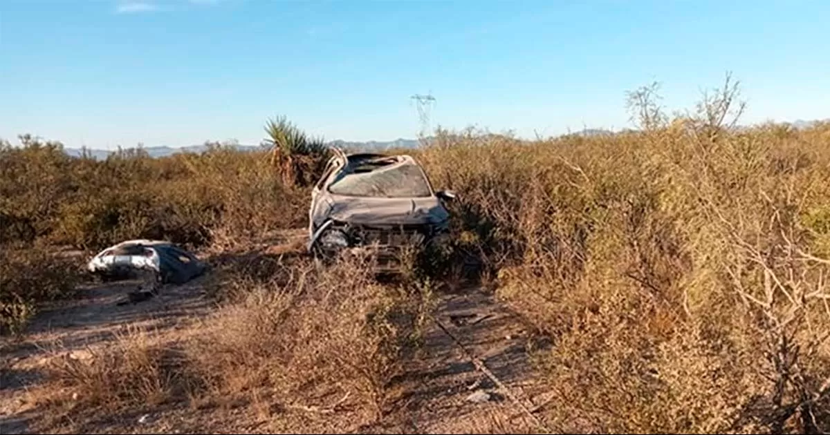 Vuelca presunto comandante de la Guardia Nacional en Sabinas; su auto queda destrozado