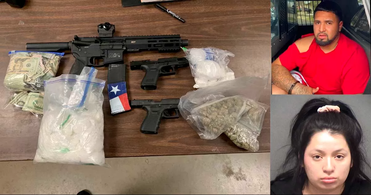 Traficantes que tenían reporte de fugitivos por delitos federales viajaban a bordo de un automóvil, pero iban bien cargados de droga, armas y dinero