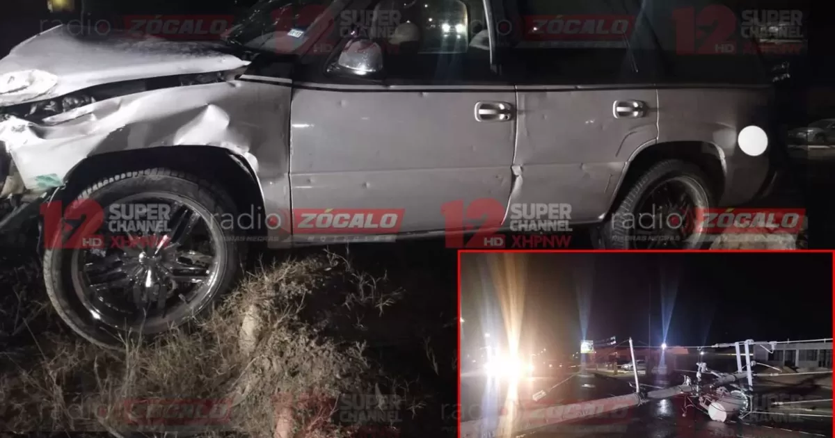Pierde el control del volente y se impacta en poste en Cd. Acuña
