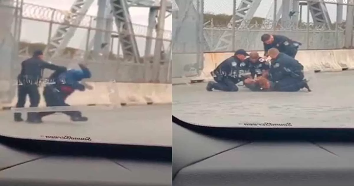 VIDEO: Policías estadounidenses someten a migrante en Puente Viejo de Matamoros