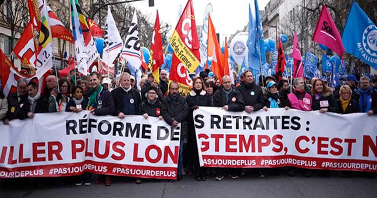 Segunda protesta masiva en Francia contra la reforma de las pensiones