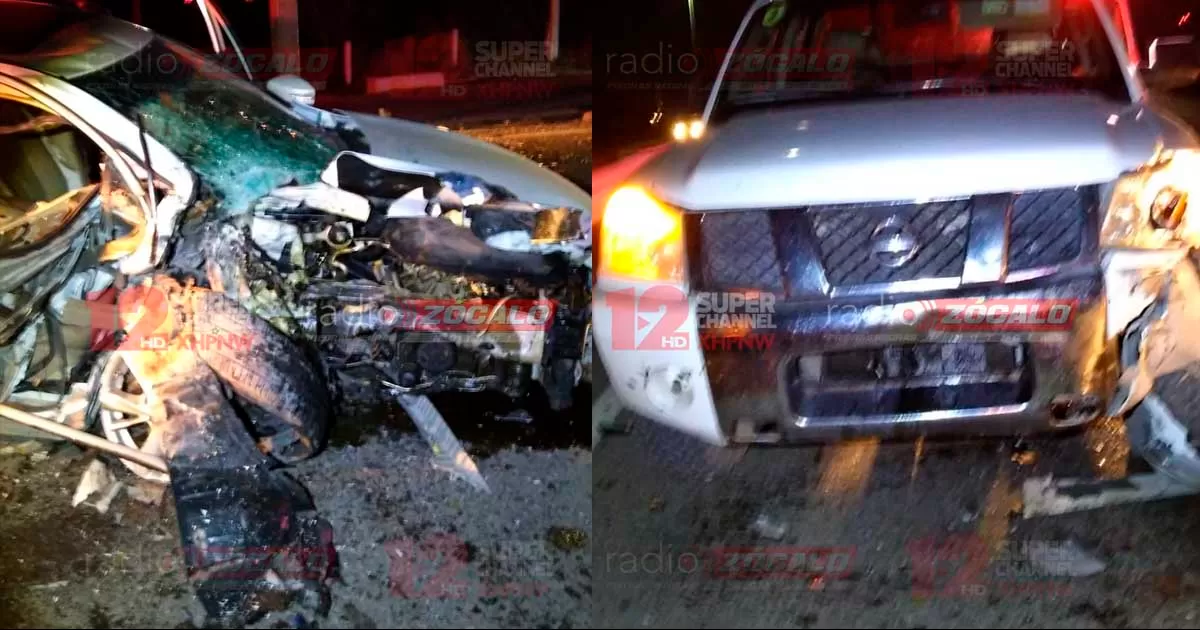 Acaba con auto destrozado tras encontronazo