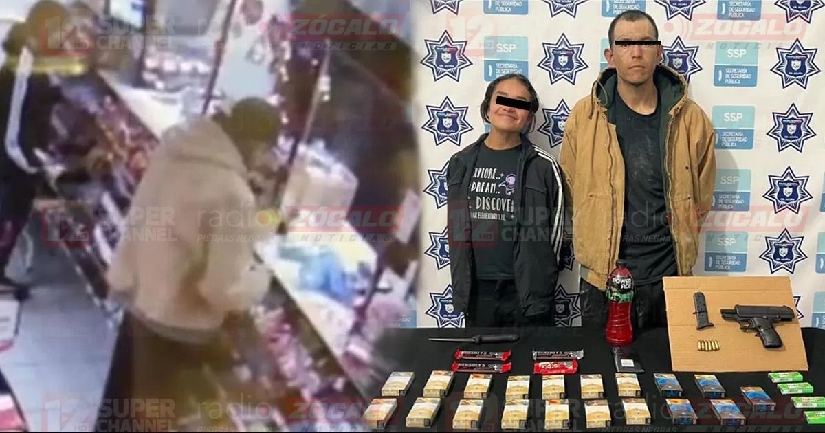 Detienen a pareja por robar con violencia en un Oxxo en Acuña