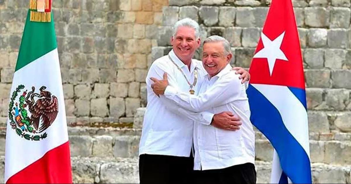 AMLO pidió a EU que quite bloqueo comercial a Cuba, durante discurso de Condecoración de la Orden Mexicana del Águila Azteca a Díaz-Canel.