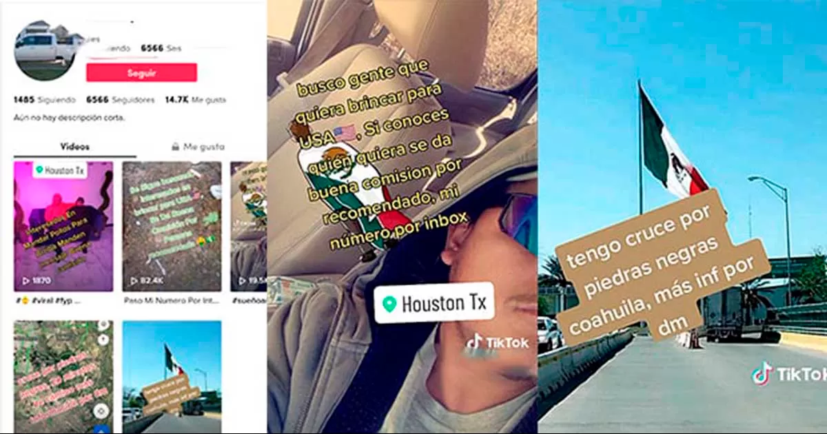 Un sujeto este fin de semana hizo un en vivo vía TikTok para promover el cruce con tarifas de 3 mil 500 hasta 8 mil 500 dólares