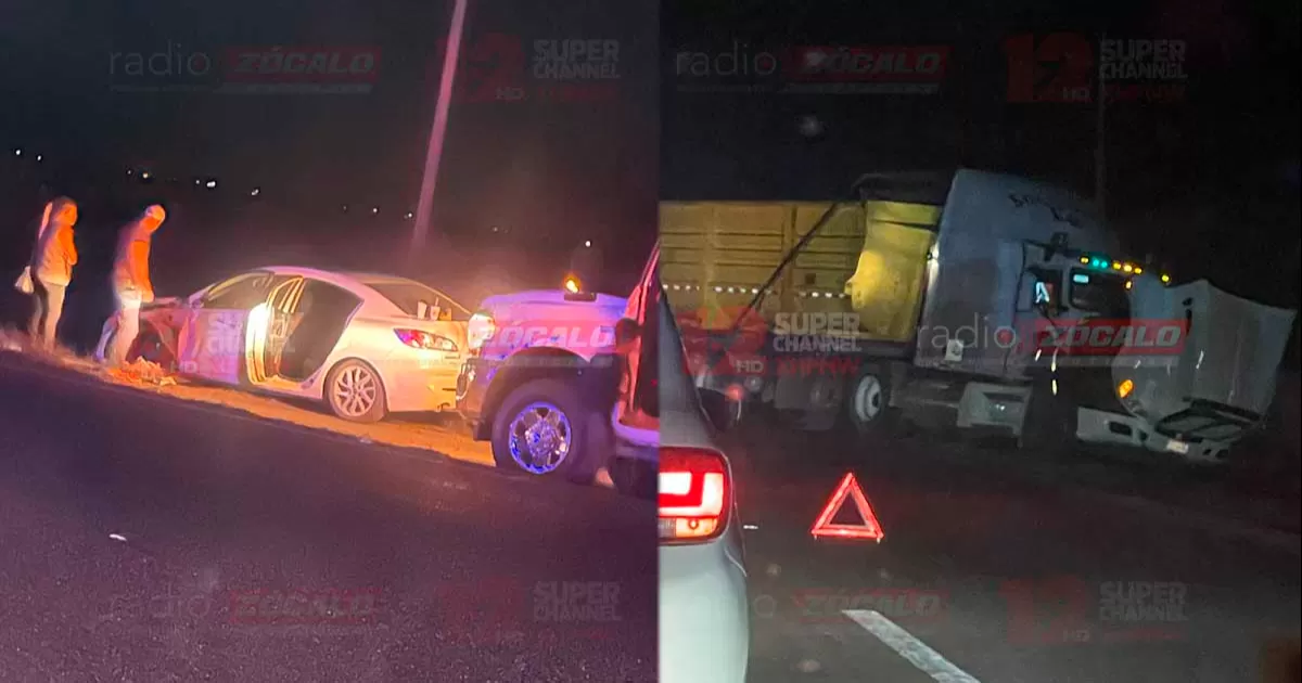 Llanta suelta rodando en carretera 57 golpea y daña automóvil y un tráiler