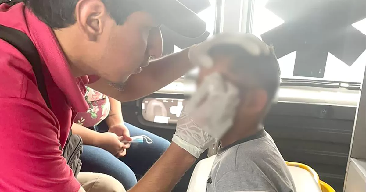 Terminó con una herida en el párpado izquierdo