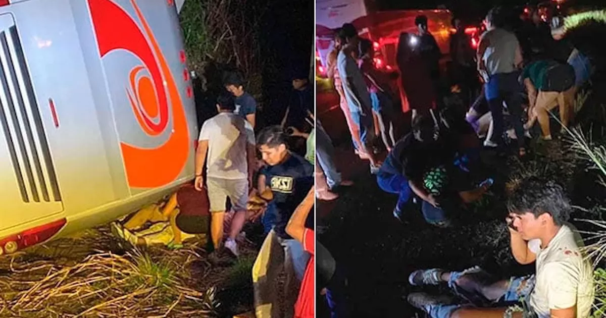 Al menos 15 integrantes de comparsas carnavaleras resultaron heridos al volcar el autobús en el que viajaban de regreso a la ciudad de Veracruz