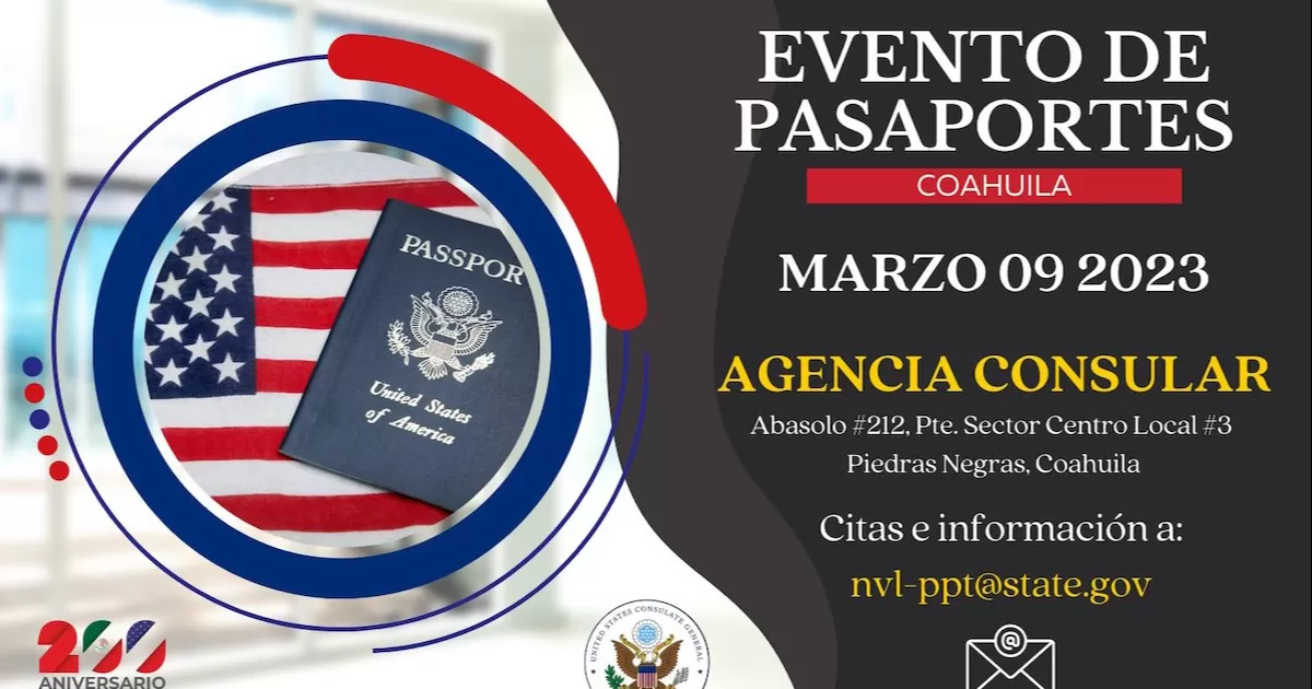 Realizarán el evento Pasaportes Coahuila 2023 en Piedras Negras