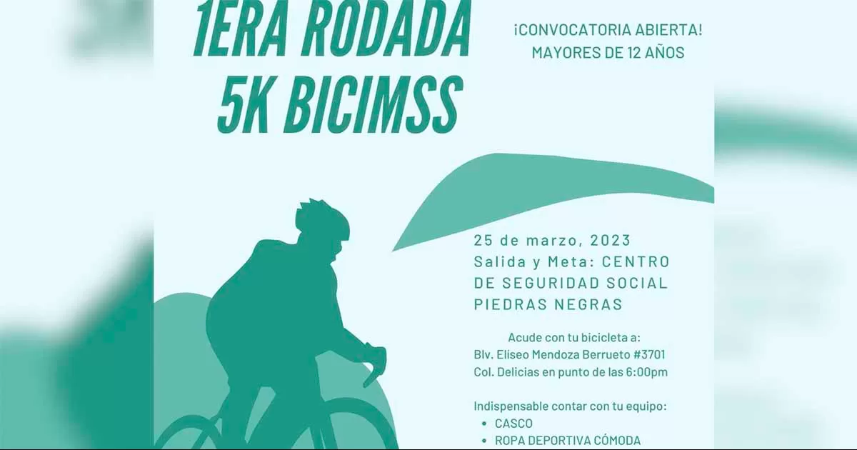 Centro de Seguridad Social invita a rodada de 5 km el próximo sábado 25 de marzo