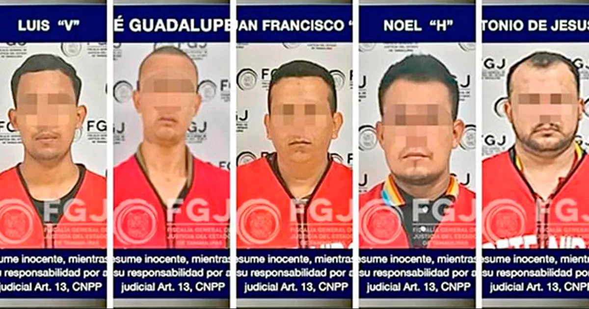 Los cinco hombres presuntamente entregados por el Cártel del Golfo confesaron su responsabilidad ante la Fiscalía