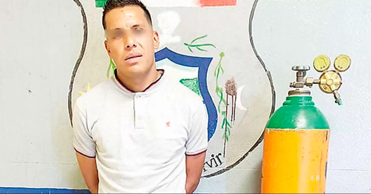 Ladrón ingresó a las instalaciones de una empresa de construcción para hurtar el recipiente cilíndrico