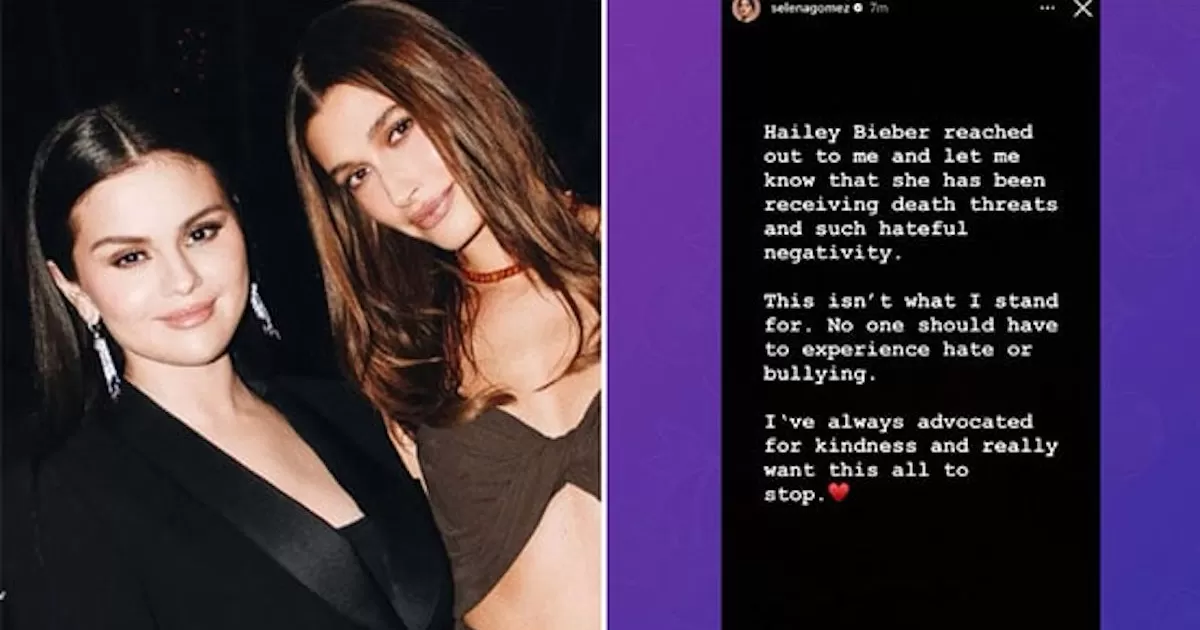Selena Gomez defiende a Hailey Bieber: ‘ha estado recibiendo amenazas de muerte’