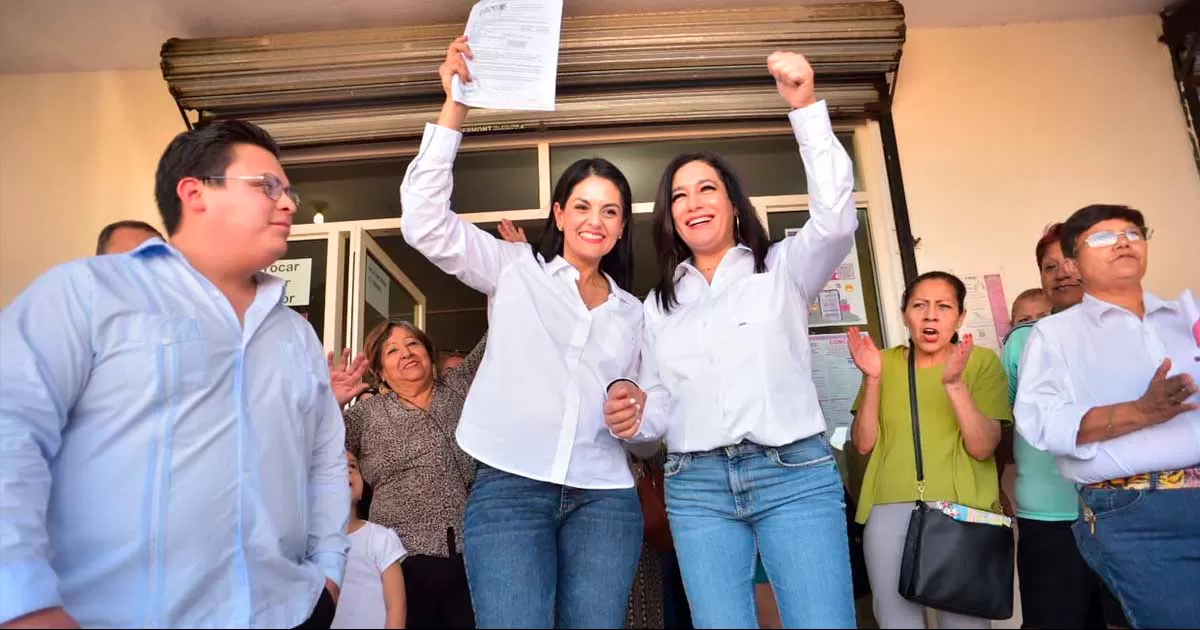 Morales Ñúnez y su compañera de fórmula Rocío Ramos Moncada fueron acompañadas por sus familias, militantes y simpatizantes, además de los liderazgos del PRI