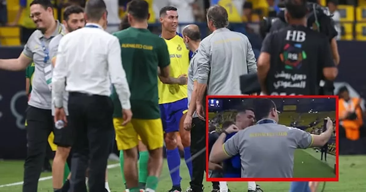 VIDEO: Cristiano Ronaldo empuja a auxiliar de equipo rival al querer tomarse una foto