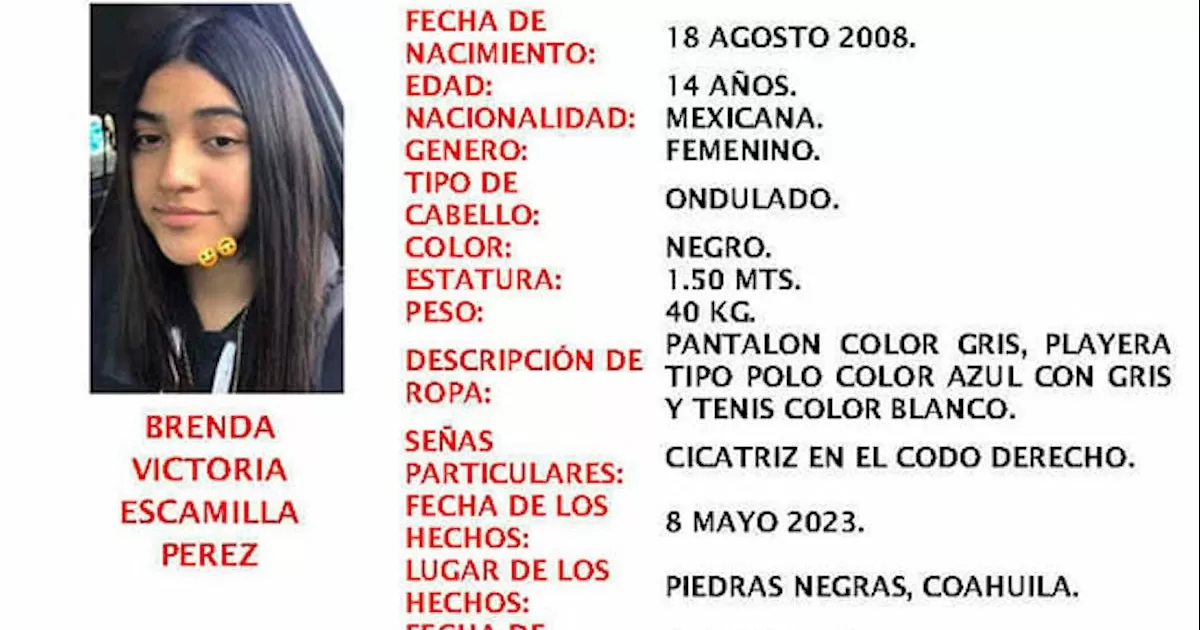 Buscan a menor desaparecida en Piedras Negras