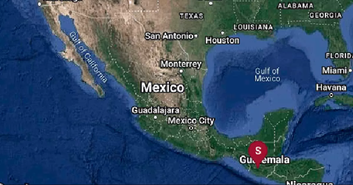 Se registra sismo de magnitud 6.2 en Chiapas; se percibe en Guatemala