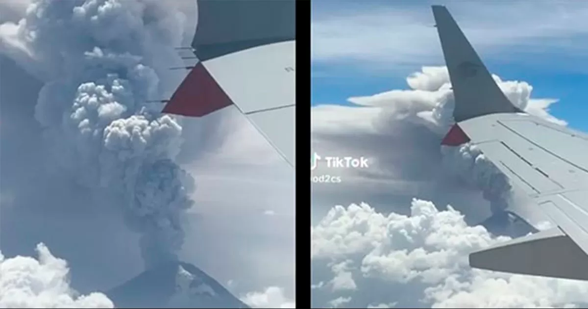 Pasajero de avión graba impresionante imagen del ‘Popo’: ‘hermosa vista pero peligrosa’