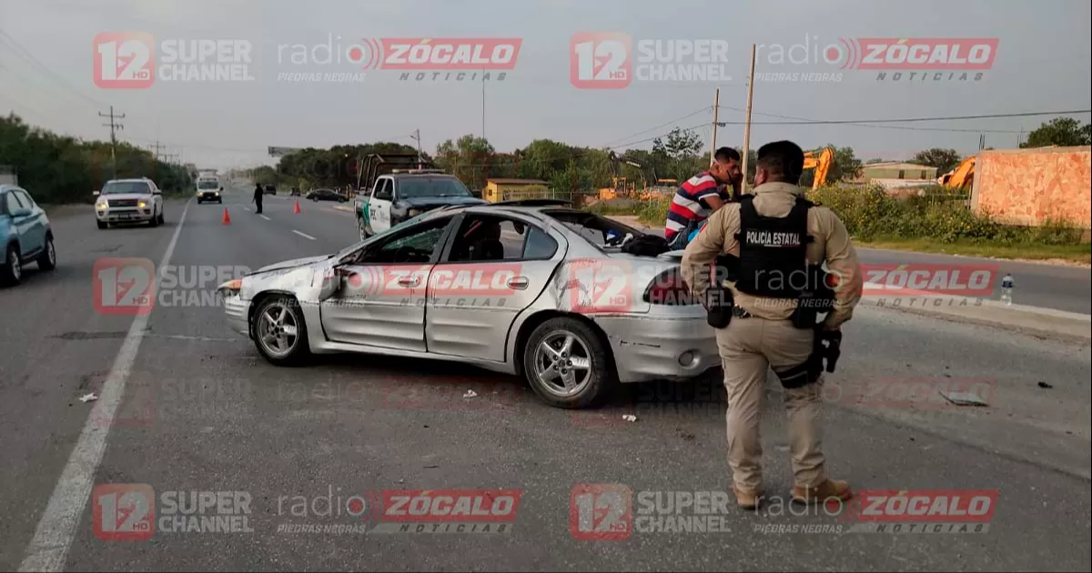 Dos lesionados tras volcadura en la carretera 57