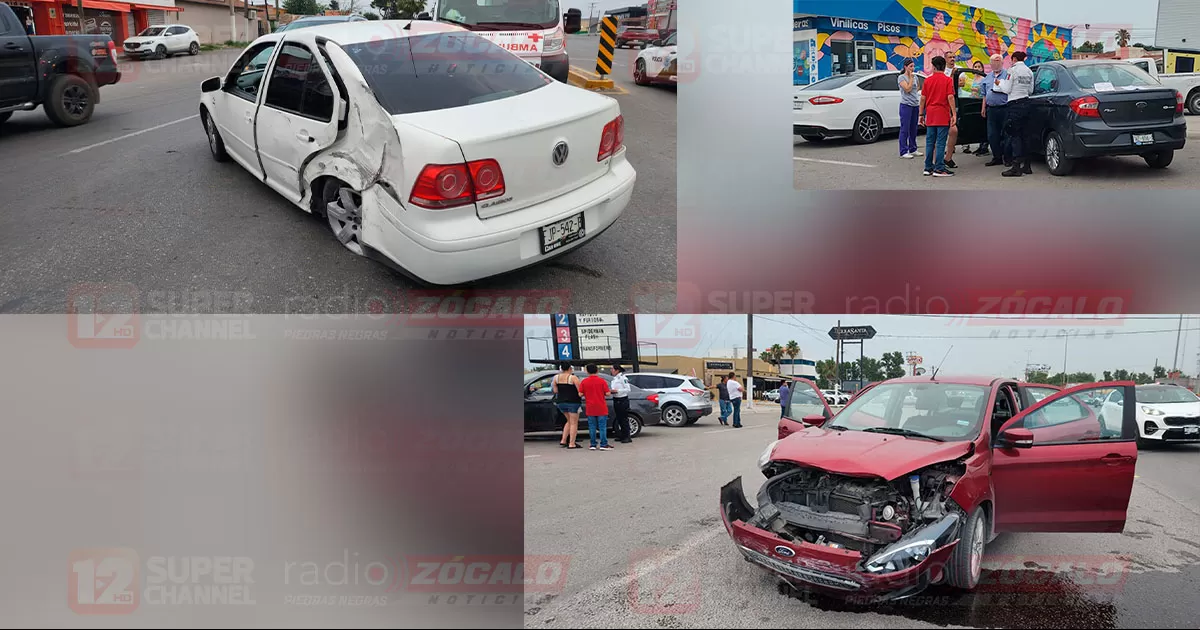 Se pasa alto y deja dos autos destrozados; carro del responsable sale sin daños