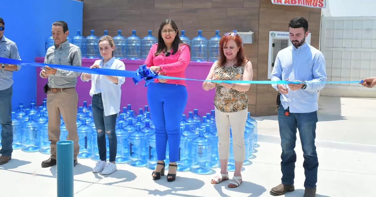 Inauguran dispensador de agua purificada en Nava