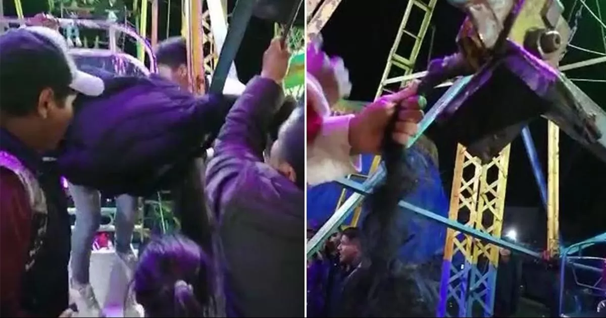 Joven queda atrapada del cabello en rueda de la fortuna en Chiapas
