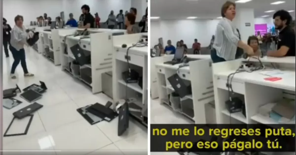 Video: Así fue como ‘Lady Aeropuerto’ enfureció y destrozó equipo de cómputo en AICM