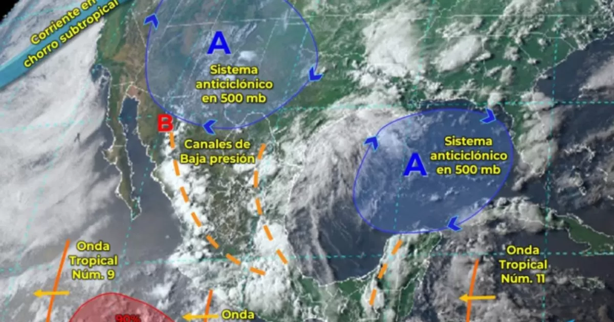 El Servicio Meteorológico Nacional  anunció el pronóstico del clima en México para hoy 7 de julio de 2023.