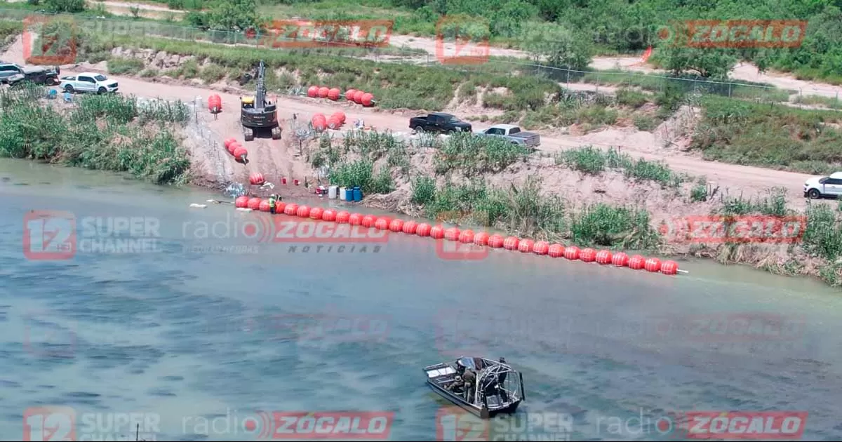 Inicia la instalación de las boyas flotantes en el río Bravo