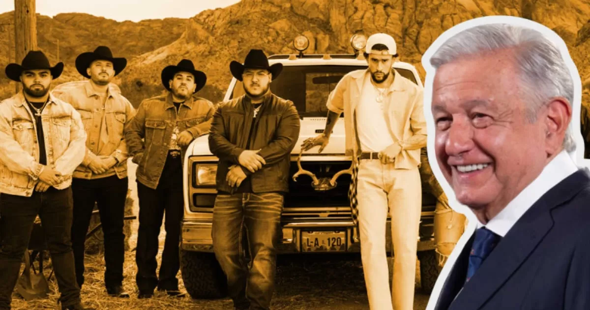López Obrador agradece a Grupo Frontera y Bad Bunny el quitar veto a 'mañanera' por canción