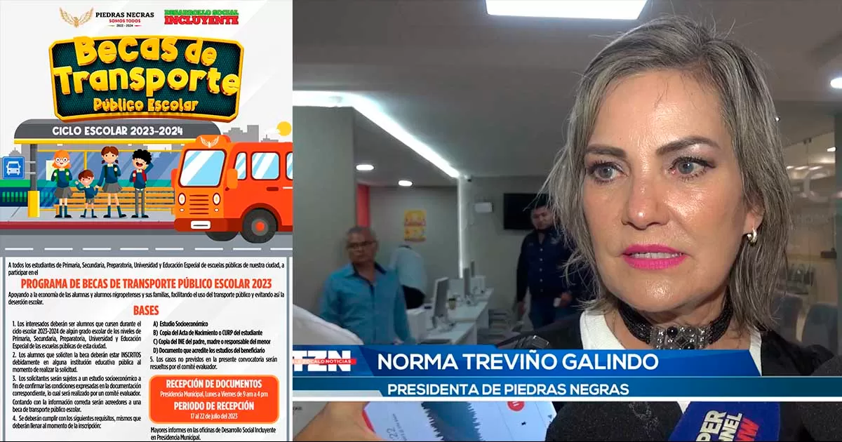 Serán solo mil alumnos los que puedan acceder al programa de transporte escolar, por lo que la presidenta municipal Norma Treviño pidió a los estudiantes acudir a la Presidencia municipal a registrarse