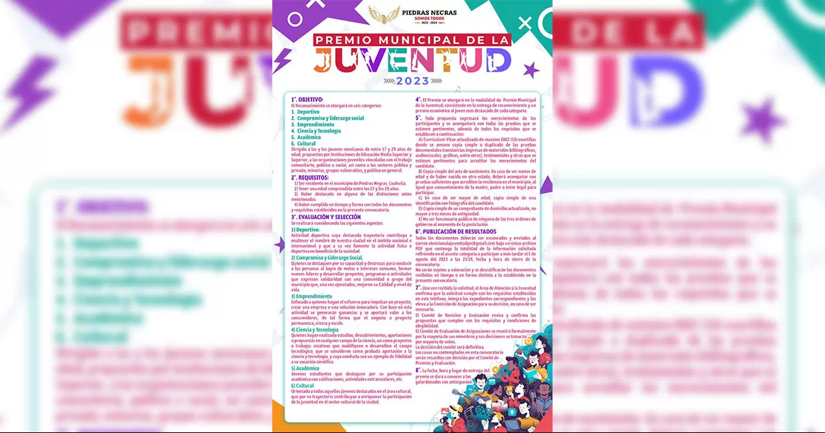 El director de Atención a la Juventud Municipal, Rolando Treviño, que todos aquellos jóvenes de 17 y 29 años pueden registrarse en las diferentes categorías.